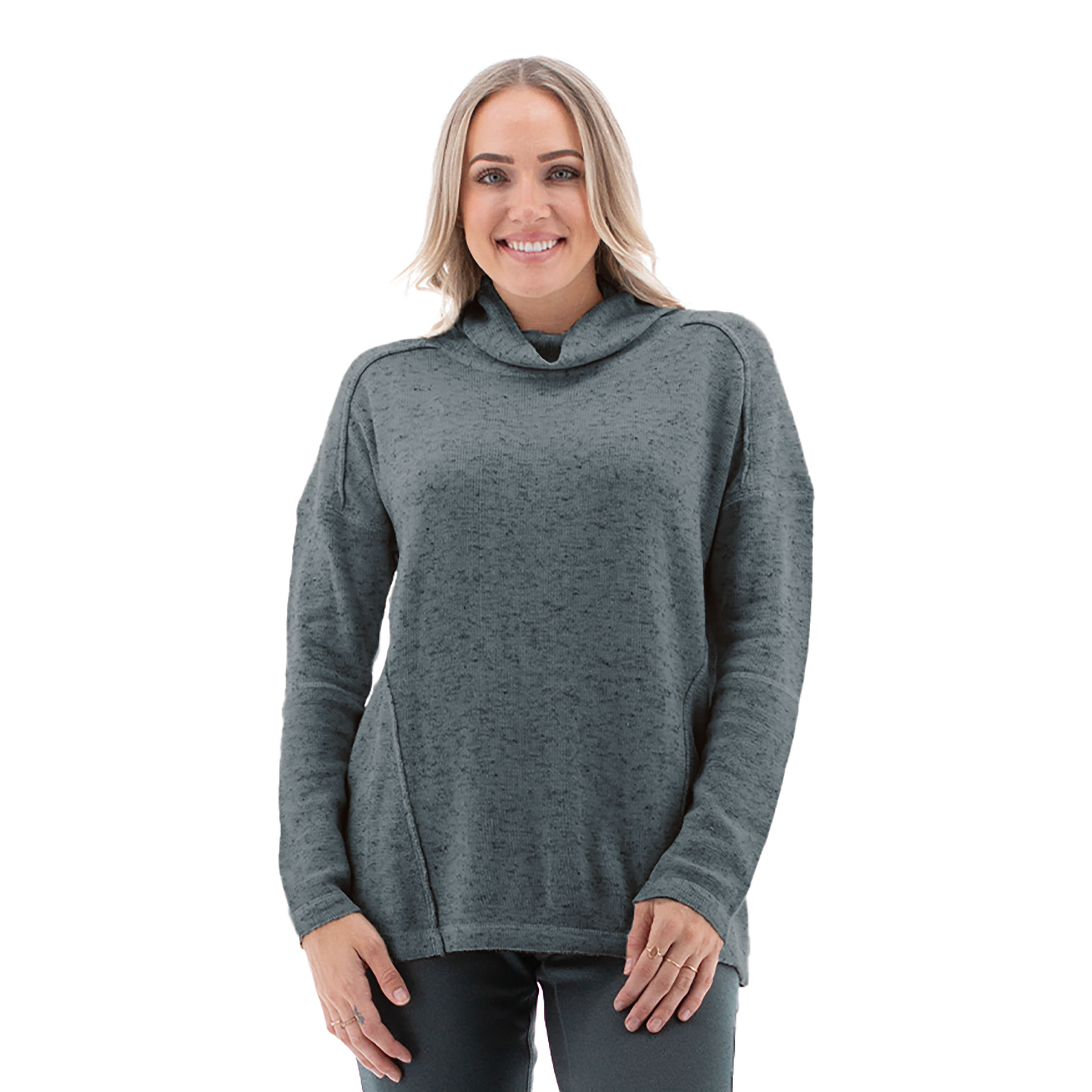 Memphis Reverse Knit Cowl Neck Sweater