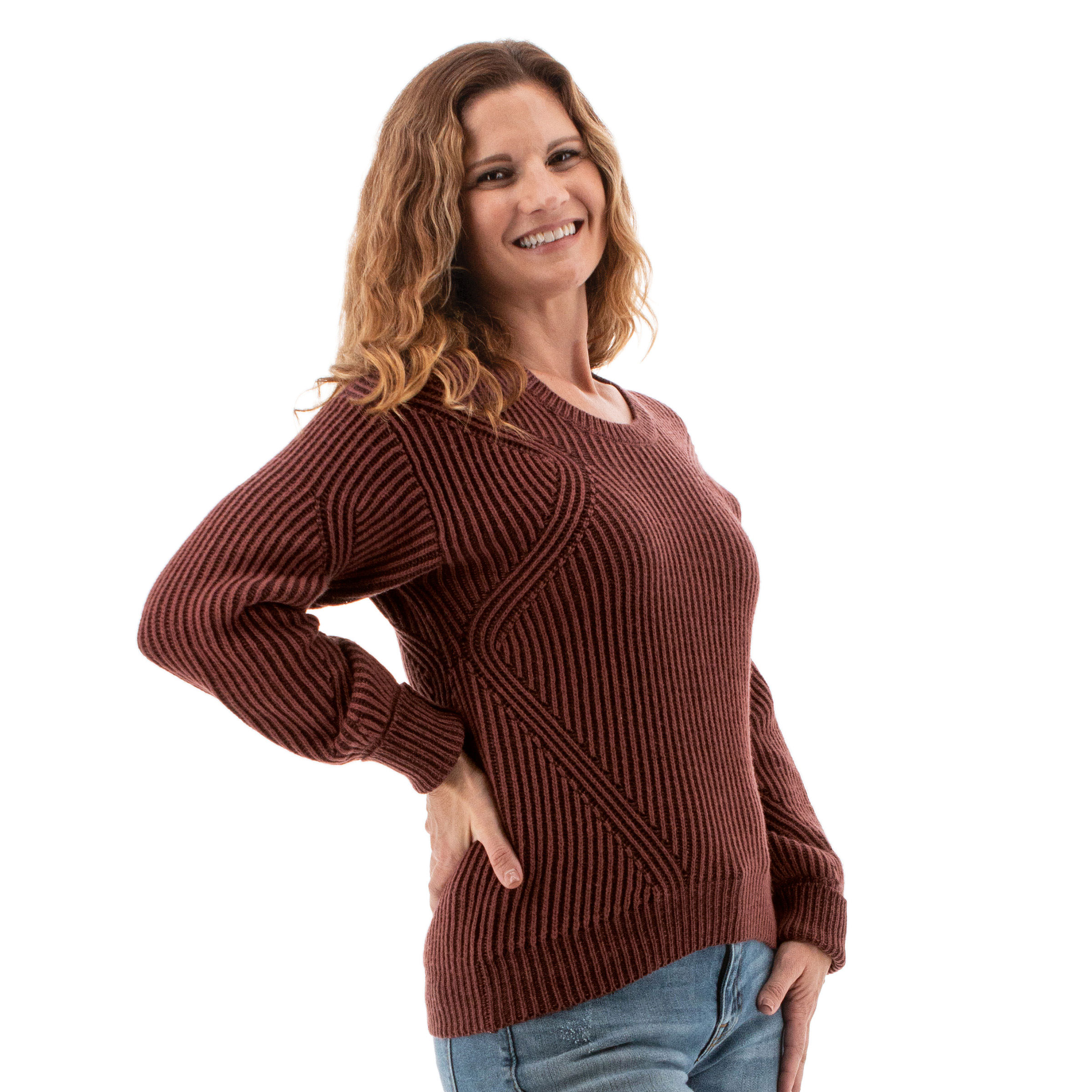Nadia Scoop Neck Varigated Rib Sweater