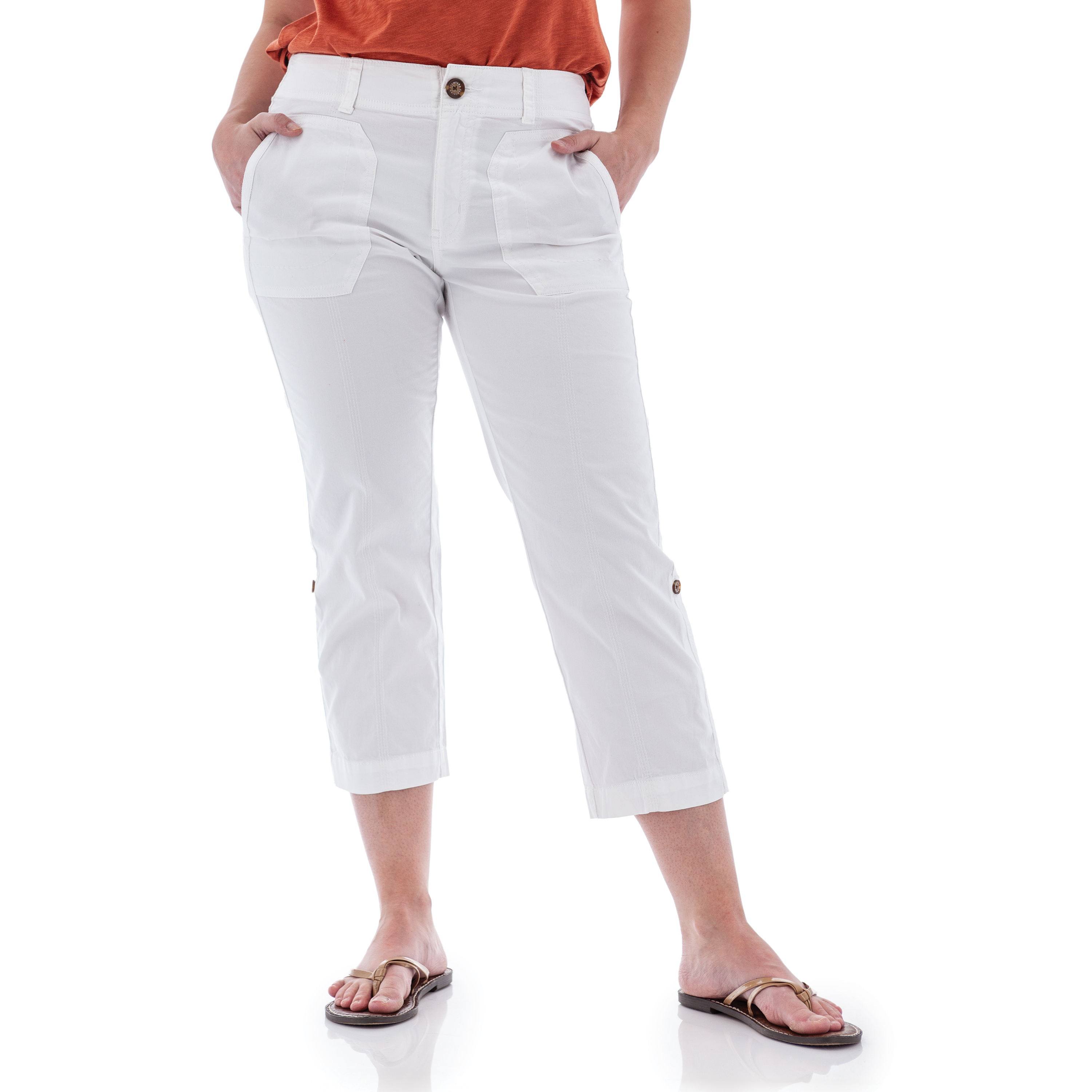 Delmar Organic Roll Tab Crop Pant