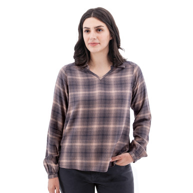 Eve Plaid Popover Top studio