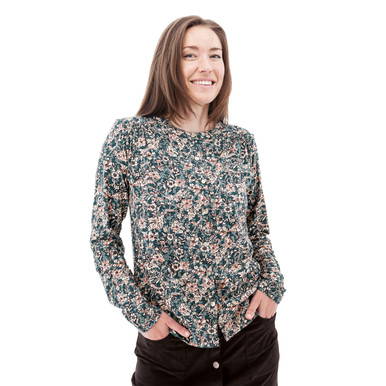 Amaryllis Smocked Floral Top studio