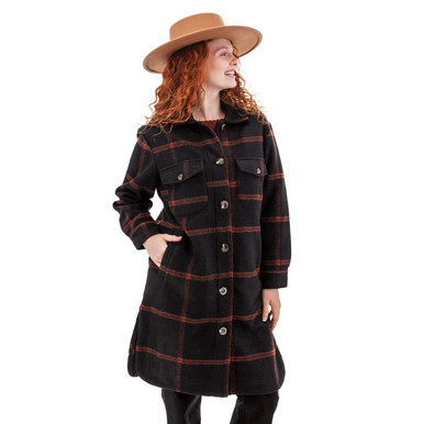 North Wind Plaid Car Coat studio