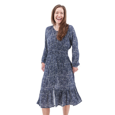 Autumn Floral Smocked Midi Dress studio