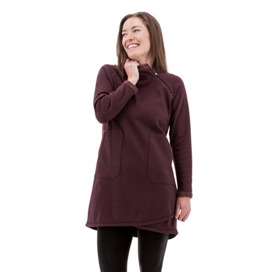 Weekend Mock Neck Fleece Dress studio