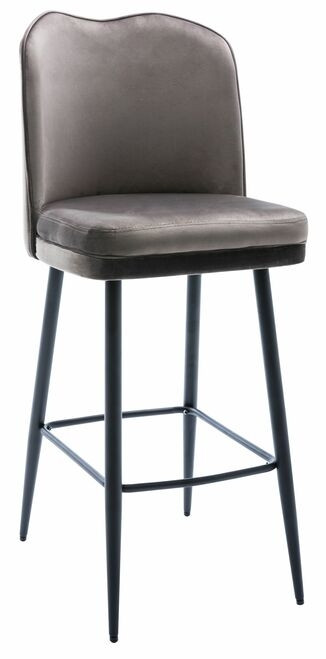 Knightsbridge Velvet Bar Stool Charcoal