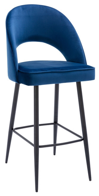 Chelsea Velvet (Kitchen) Stool Blue - 66cm