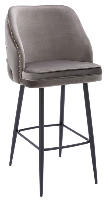 Mayfair Velvet (Kitchen) Stool Charcoal - 66cm