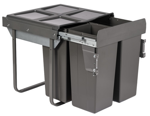 Austen & Co. 68L Pull Out Cupboard Kitchen Bin - 3 Compartments