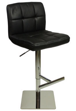 Deluxe Allegro Leather Bar Stool Black Square Base