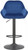 Velluto Matt Black Bar Stool Blue Velvet