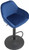 Velluto Matt Black Bar Stool Blue Velvet