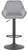 Velluto Matt Black Bar Stool Grey Velvet