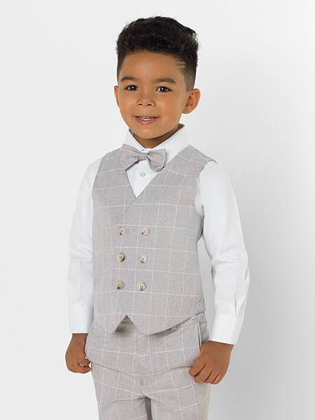 Shop Charlie grey boys waistcoat suit at Roco
