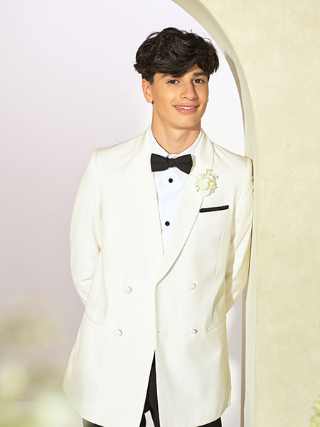 Shop the Spectre boys ivory tuxedo suit at Roco