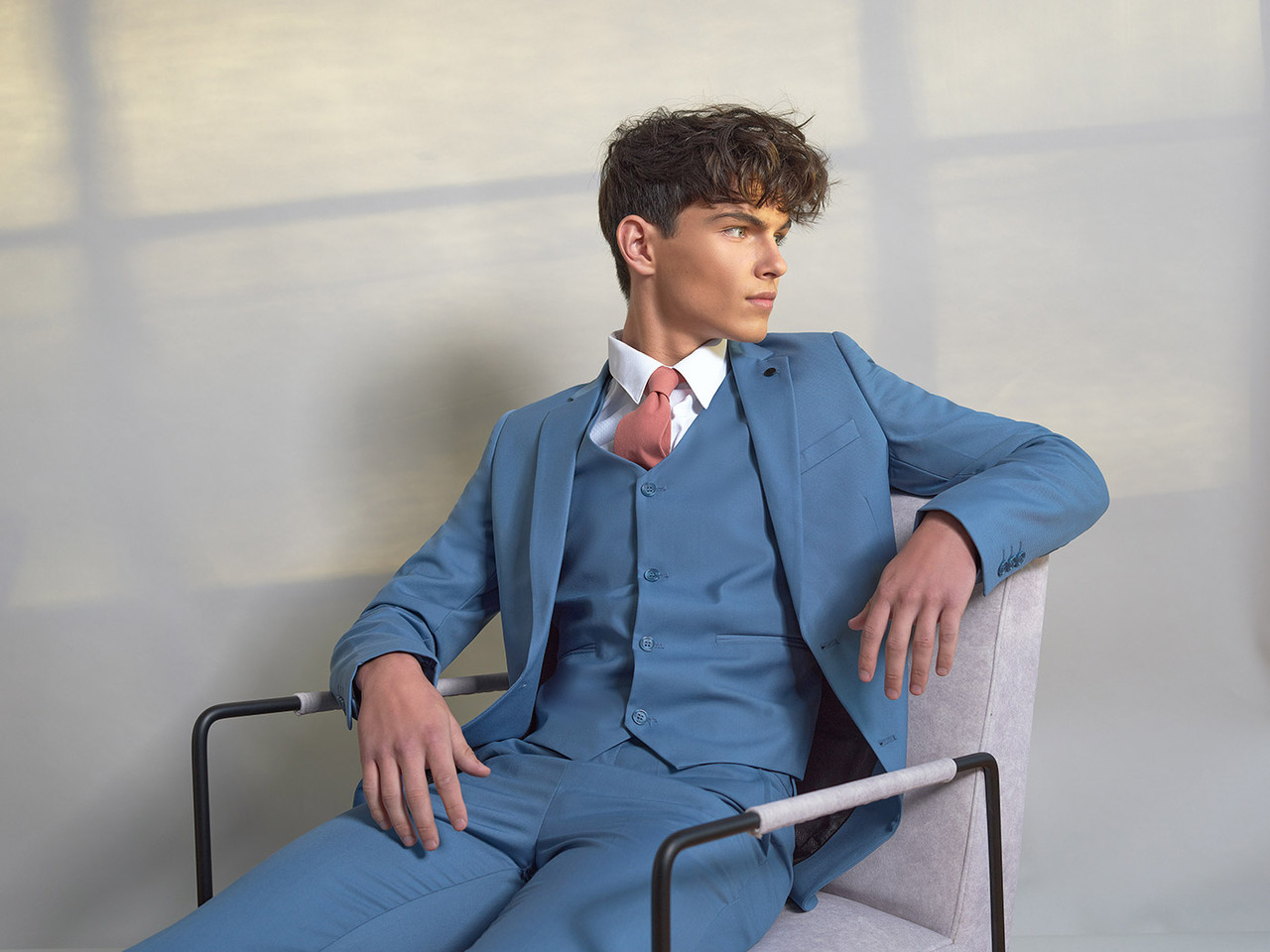 Twill Boy's Slim Pant -- Blue | Preppy Dress Clothes for Boys