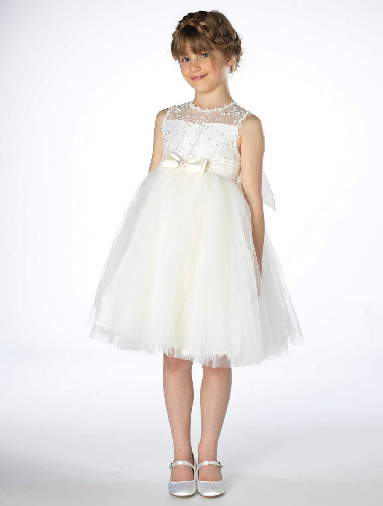 Girls ivory shoes Ivory flower girl shoes