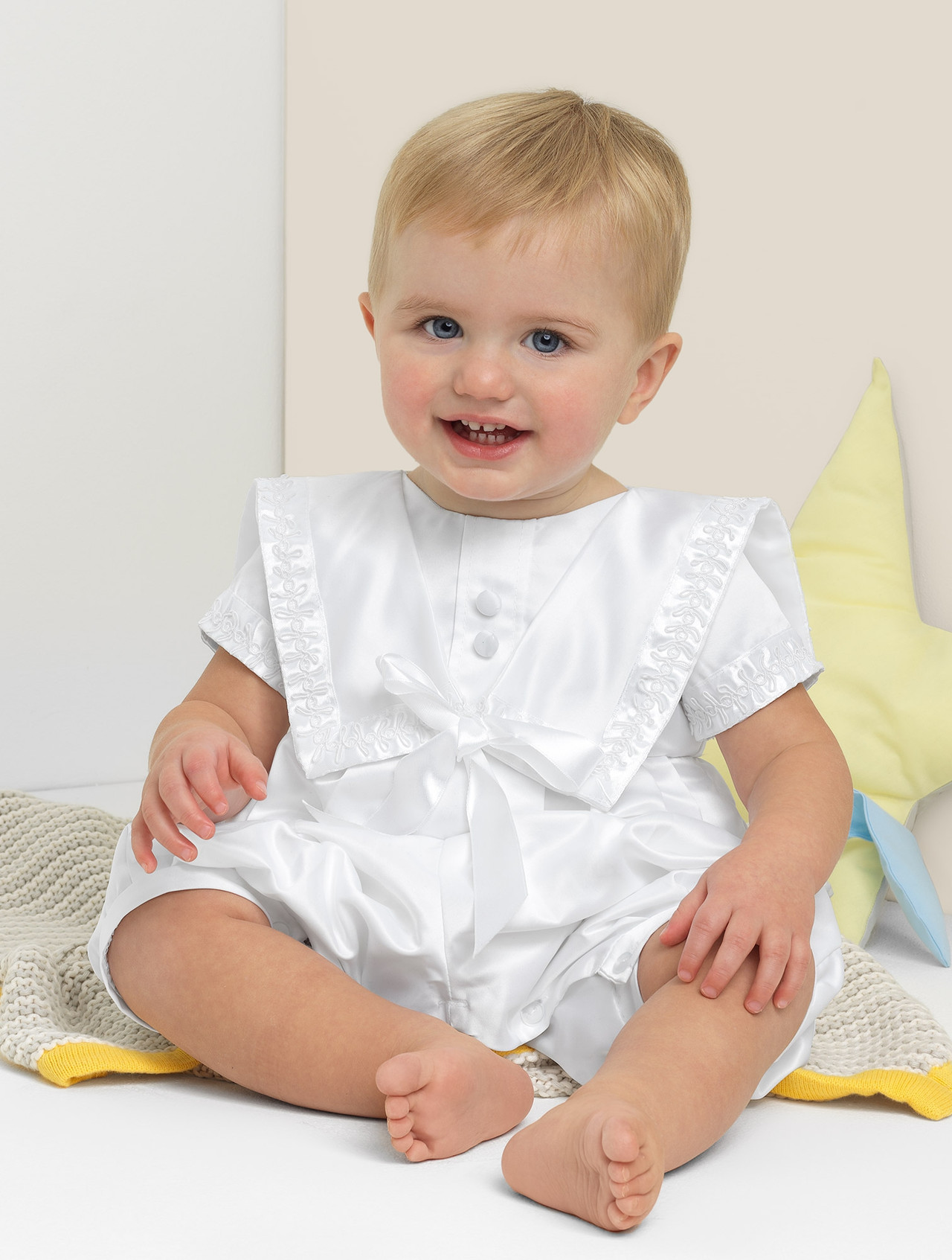 Baby boys Christening hat White hat Christening accessories