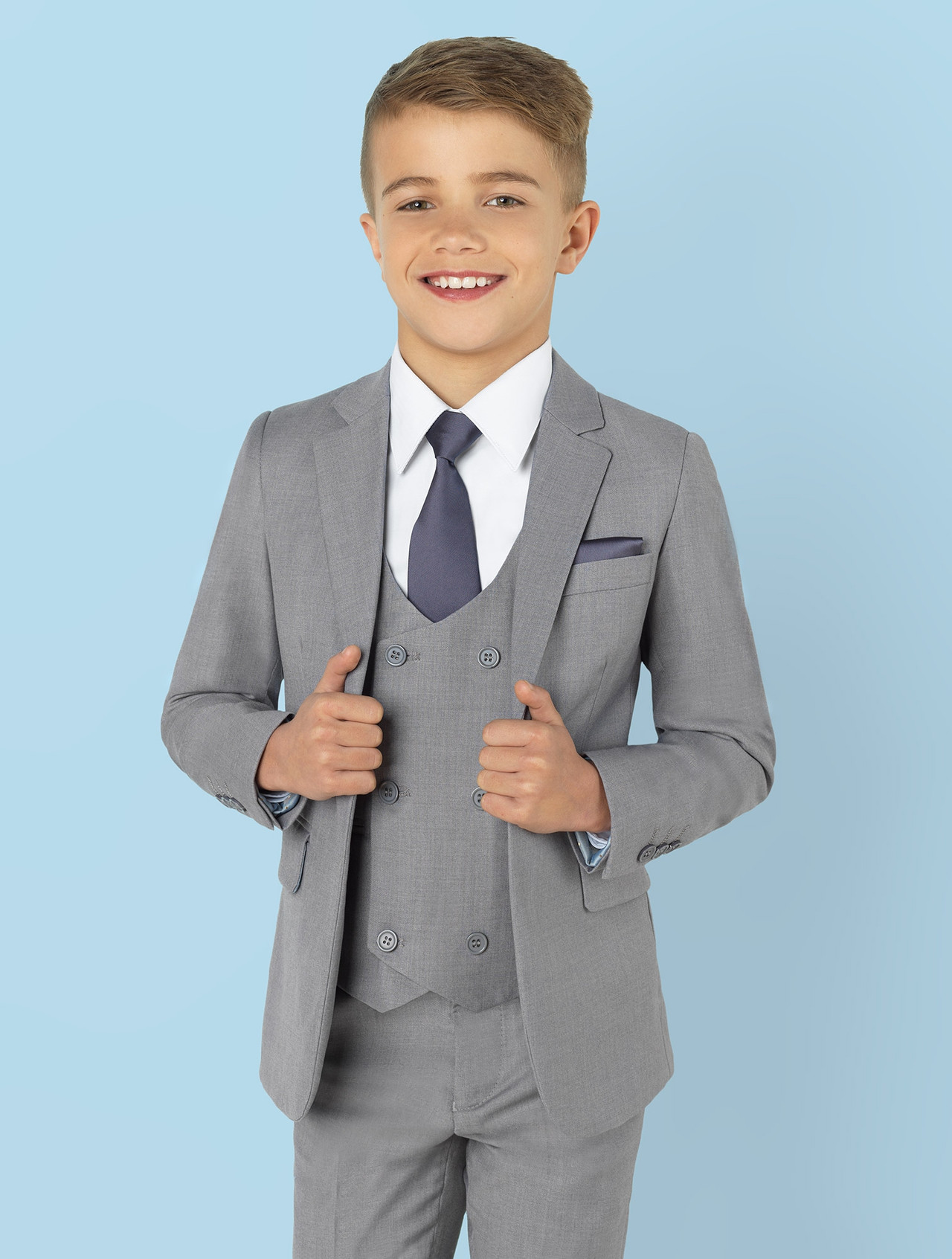 Boys grey wedding suit | Grey slim fit suit | Boys grey suit | Sampson