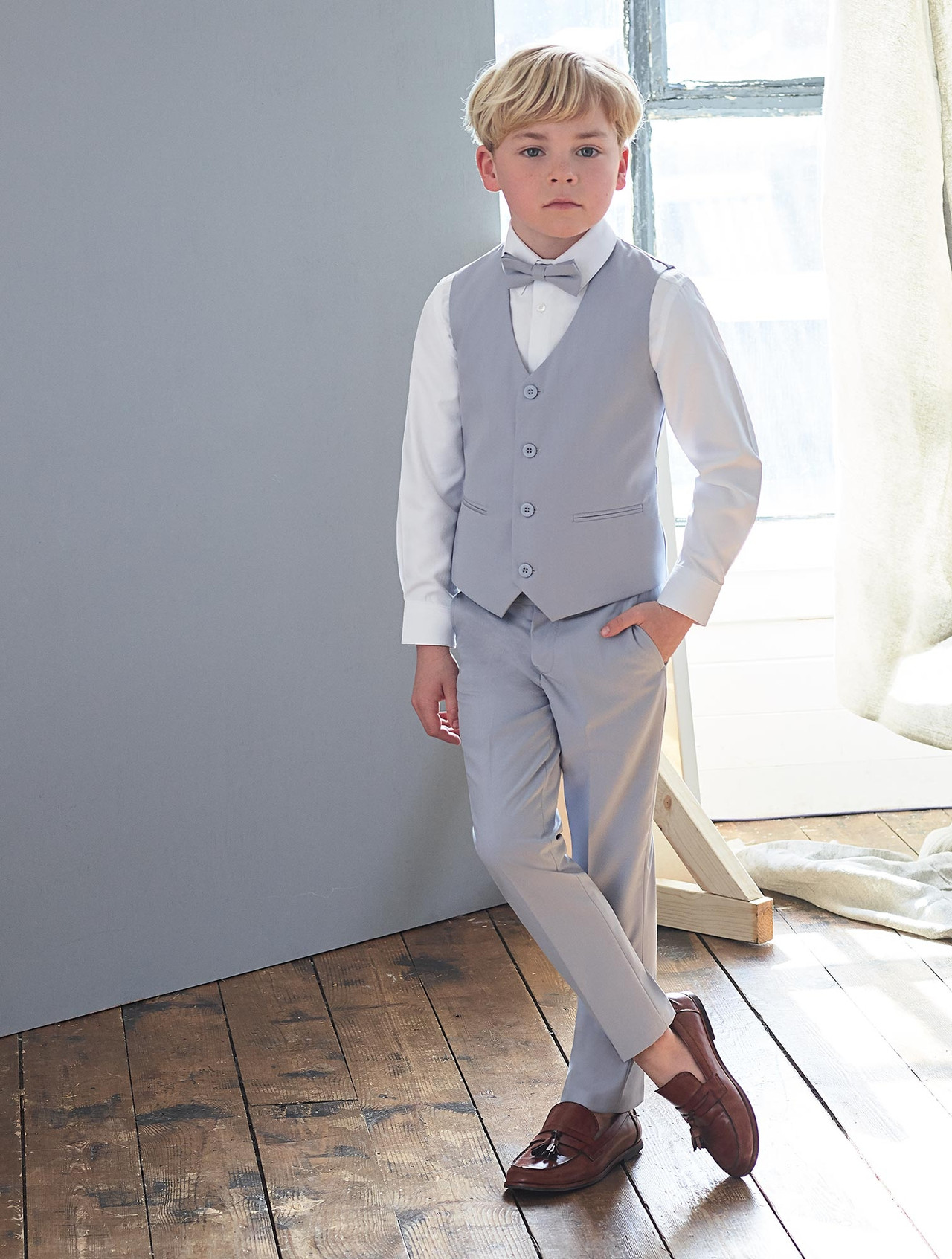 Boys pale blue waistcoat suit Boys blue page boy suit Paisley of