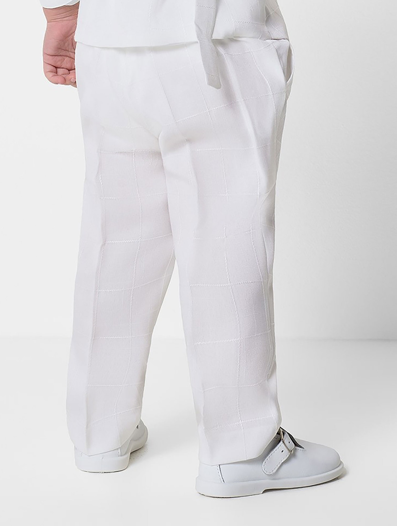 Boys white check suit trousers Boys white page boy trousers Charlie