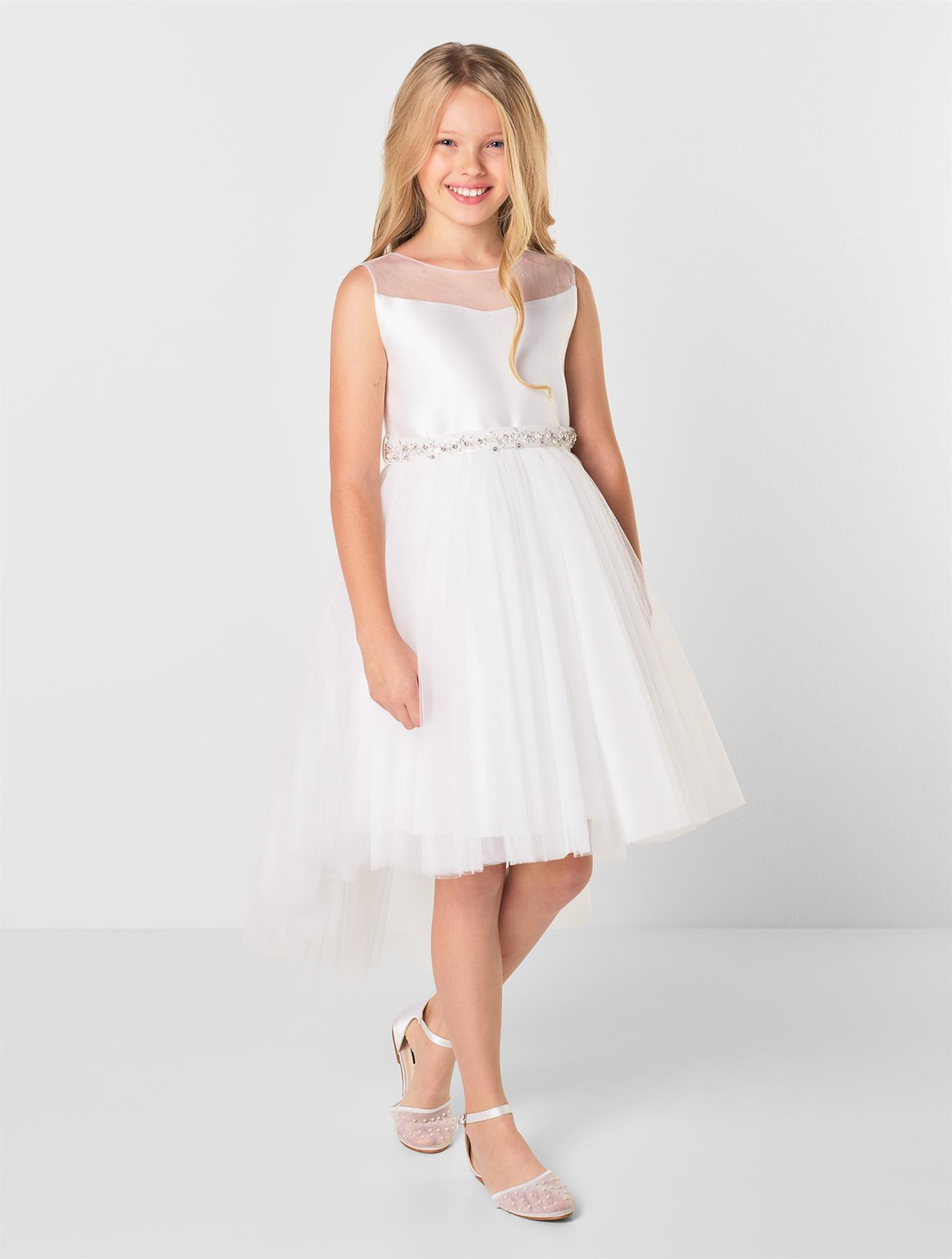 Ivory flower girls dress - Evie