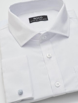boys white cufflink shirt