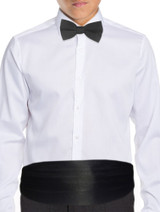 Boys black cummerbund and dickie bow set