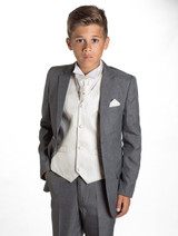 Boys grey & ivory wedding suit