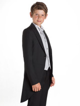 Boys black & silver tail suit - William