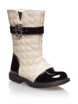 Girls patent beige boots