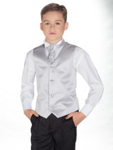 Boys silver waistcoat suit