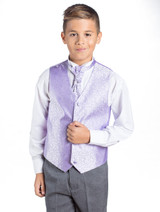 Boys lilac waistcoat suit