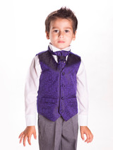 Boys purple waistcoat suit