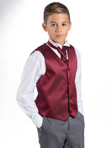 Boys burgundy waistcoat suit