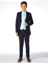 boys navy wedding outfit