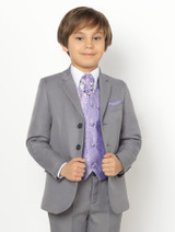 boys grey & lilac suit