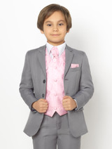 boys grey & pink suit