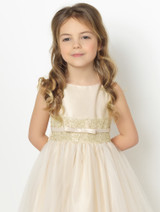 girls champagne flower girl dress