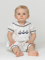 baby boys ivory romper