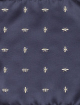 Boys navy banded bow tie and hanky set - Bug