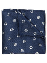 Boys navy tie and hanky set - Anchor