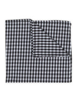 Boys black banded bow tie and hanky set - Gingham