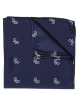 Boys navy elasticated tie and hanky set - Bike