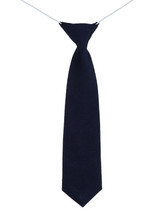 Boys navy elasticated tie and hanky set - Cotton