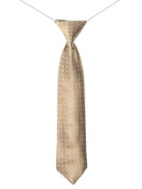 Boys bronze elasticated tie and hanky set - Trio Dot