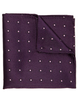 Boys purple elasticated tie and hanky set - Polka Dot