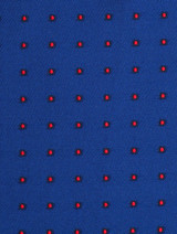 Boys royal blue elasticated tie and hanky set - Polka Dot