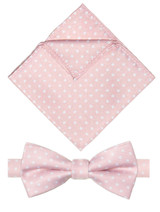 boys spotty pink dickie bow set