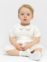 boys ivory romper