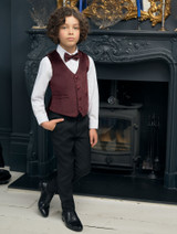 Boys burgundy waistcoat suit - Oscar